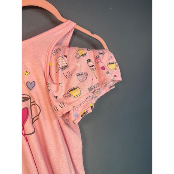 Secret Treasures Pajama Set Size M Top Large Bottom Coffee Tank Top Shorts Pink - Picture 4 of 13